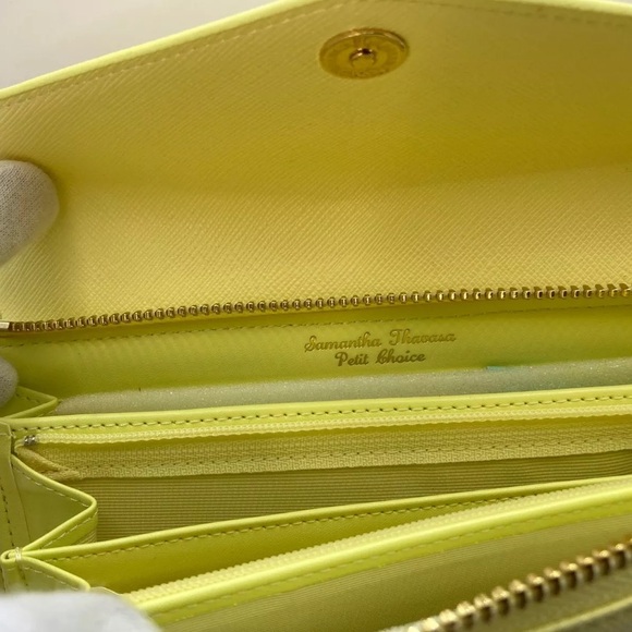 LOW START Samantha Thavasa Petit Choice Long Wallet Yellow Exclusive from Japan - Picture 6 of 13